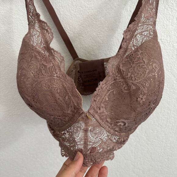 ThirdLove Longline Lace Plunge V-Neck Underwire Bra Twilight Purple Mauve 38D - Picture 6 of 10